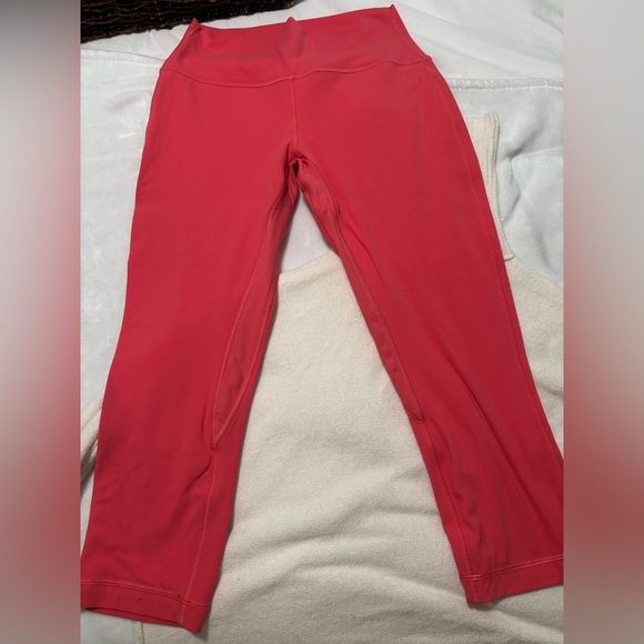 Lululemon High Rise Wunder Under Cropped Leggings - Size 8 (Red) - Picture 3 of 5